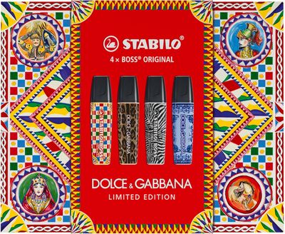 STABILO BOSS ORIGINAL x DOLCE&amp;GABBANA - Premium Box Set with 4 Highlighters - Limited Edition