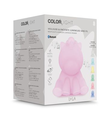 Lola night light and wireless speaker - Unicorn