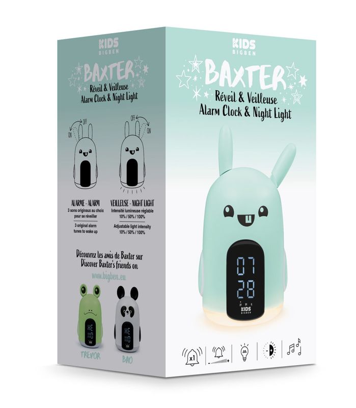 Baxter, Alarm Clock &amp; Night Light - Bunny