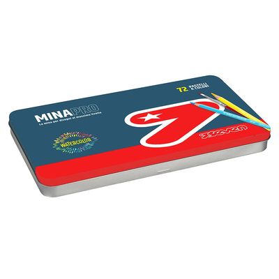 Seven Mina Pro Watercolor Crayons 72 Colors Metal Box