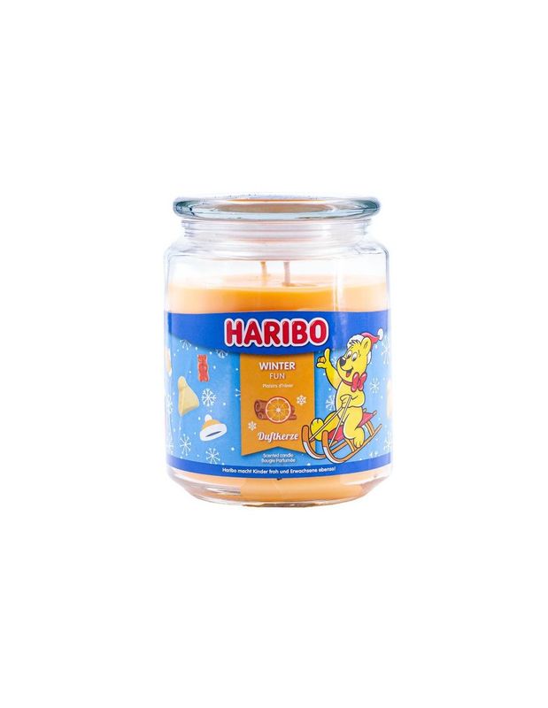 Haribo Christmas scented glass candle Winter Fun orange cinnamon 510g