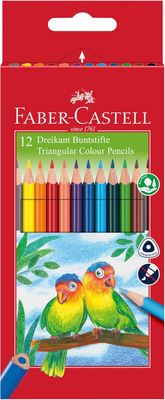 Eco triangular colored pencils - lead diameter 3 mm - Faber Castell - 12-piece case with sharpener