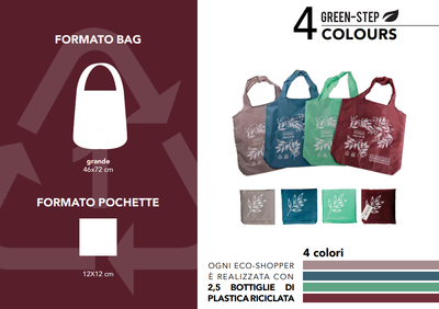 Green-Step 4 Colours reusable recycled plastic bag - Assorted Colors