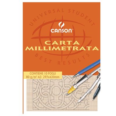 CANSON A3 80 GR GRAPH PAPER PAD