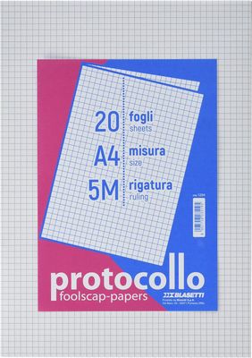 Blasetti - pack of 20 protocol sheets - squares 5M