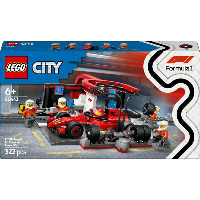 LEGO City 60443 Pitstop and mechanics with Ferrari F1® single-seater.