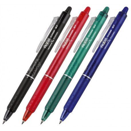 Erasable and Rechargeable Click Pen - Pilot Frixion Ball - 0.7 mm stroke - Assorted Colors