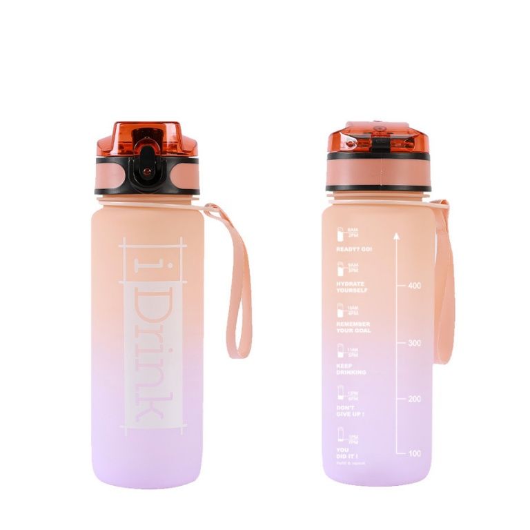 Orange and Lilac Tritan Motivational Water Bottle 750ml - ITotal