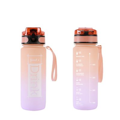 Orange and Lilac Tritan Motivational Water Bottle 750ml - ITotal
