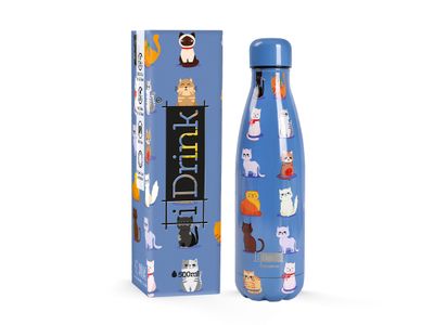 Total Juggling I Drink - Thermal Water Bottle 500 ml Cats