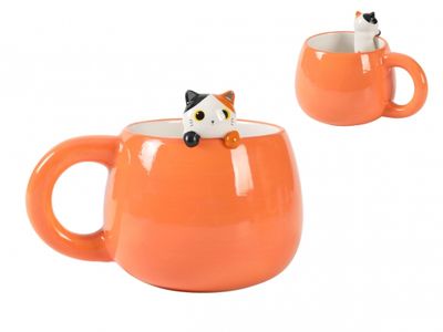 ITotal - Ceramic Mug with Charm Orange Cat