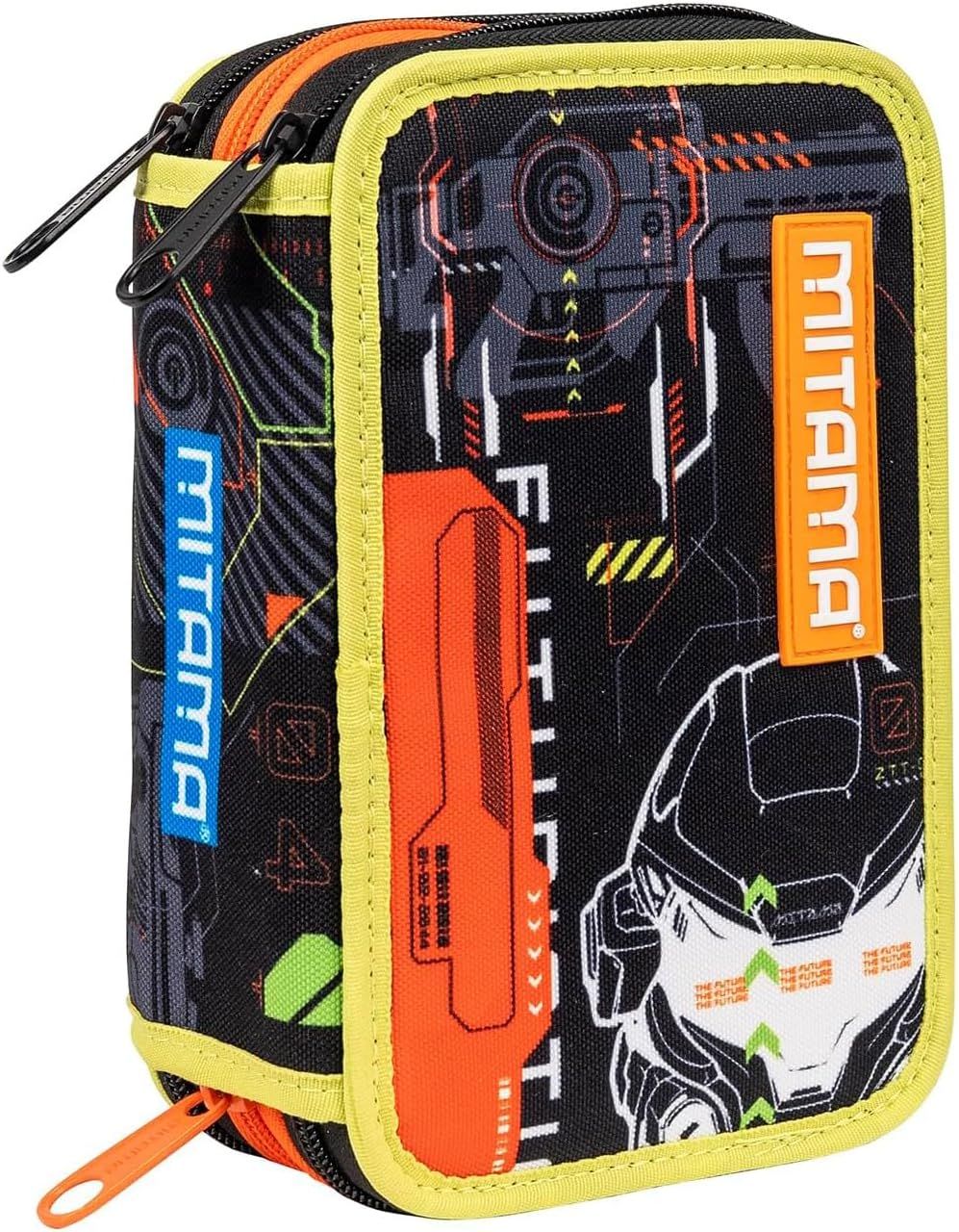 Mitama Pencil Case 3 Compartments, Fluo Battle