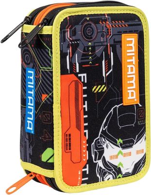 Mitama Pencil Case 3 Compartments, Fluo Battle