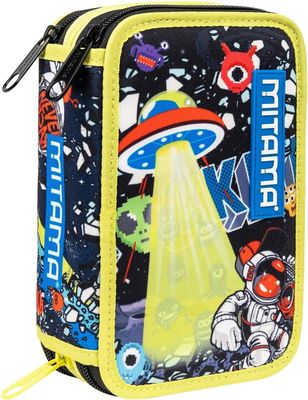 Mitama Pencil Case 3 Compartments, Disco Space