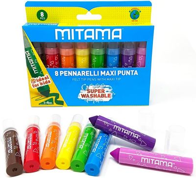 Mitama - Super Washable Maxi Tip Markers - Case of 8 Markers - Maxi Tip 1-8 mm