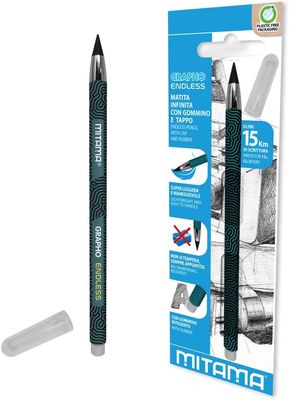 Mitama - Endless Pencil - Pack of 1 - Extremely long-lasting pencil (over 15 km of writing)