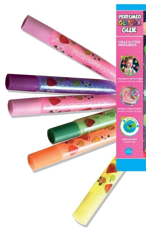 Mitama - PERFUMED Glitter Glue 6 Assorted Colors Glues with Fruit and Flower Scent