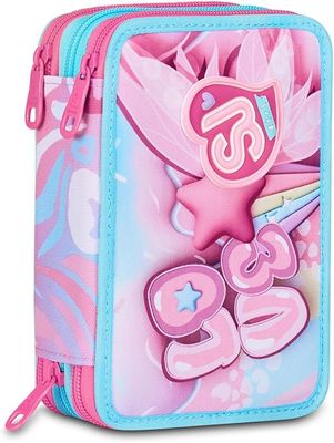 SJ GANG STYLE JAM GANG Pencil Case 3 Zip Plushy Rabbit
