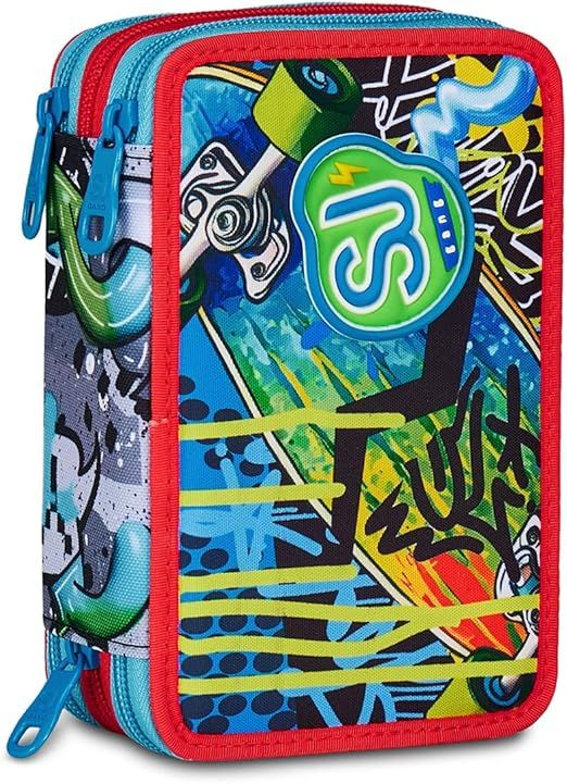 SJ GANG STYLE JAM GANG Pencil Case 3 Zip Sharky Skate