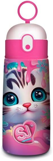 SJ GANG Stainless Steel Thermal Water Bottle, Animals, Kitten