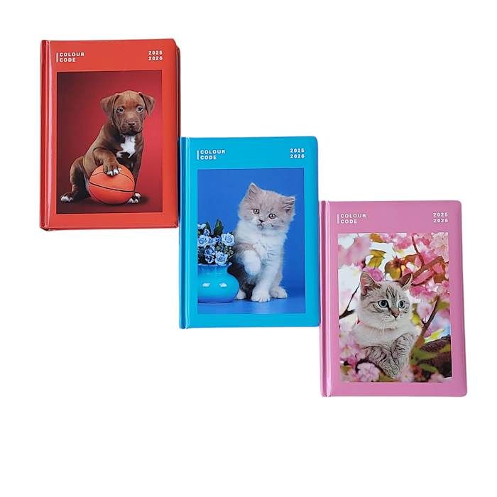 Seven - Dated Colour Code Animal Diary 12 months 2025/26
