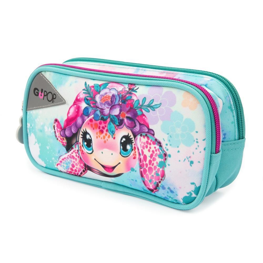 GoPop 2 zip pencil case Turtle Bloom