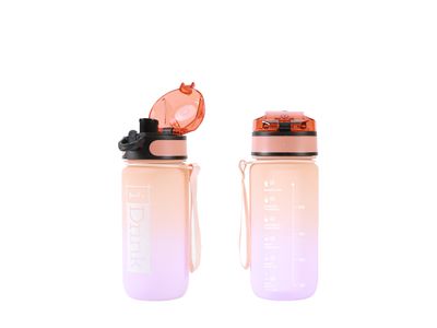 Motivational Tritan Water Bottle 500 ml Orange and Purple
