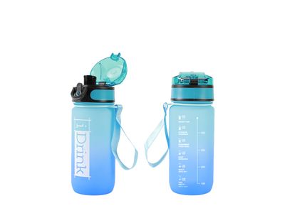 Motivational Tritan Water Bottle 500 ml Light Blue and Blue