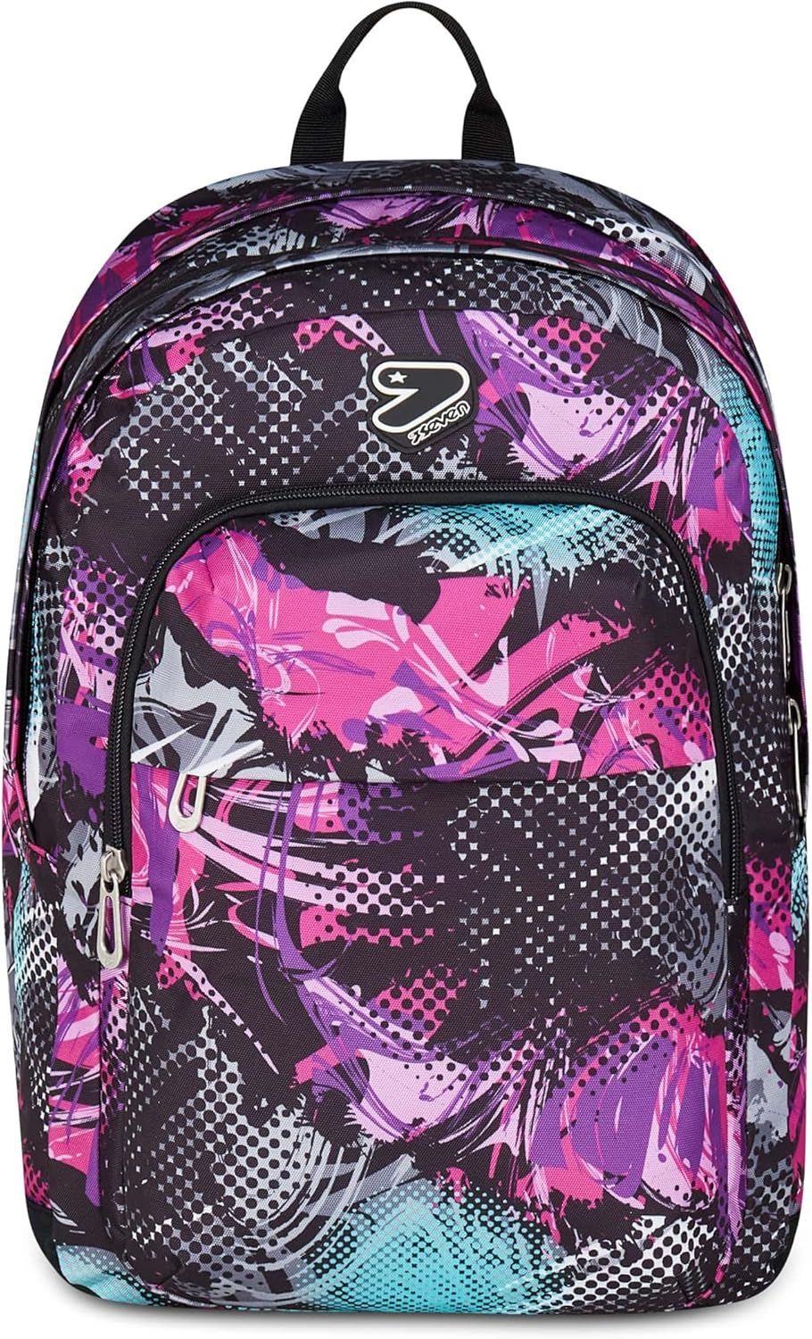 Seven® THE DOUBLE PRO XXL GRAY SHADOW Violet Girl REVERSIBLE DETACH - BACKPACK WITH EARPHONES WIRELESS