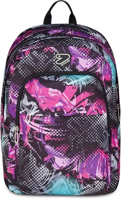 Seven® THE DOUBLE PRO XXL GRAY SHADOW Violet Girl REVERSIBLE DETACH - BACKPACK WITH EARPHONES WIRELESS