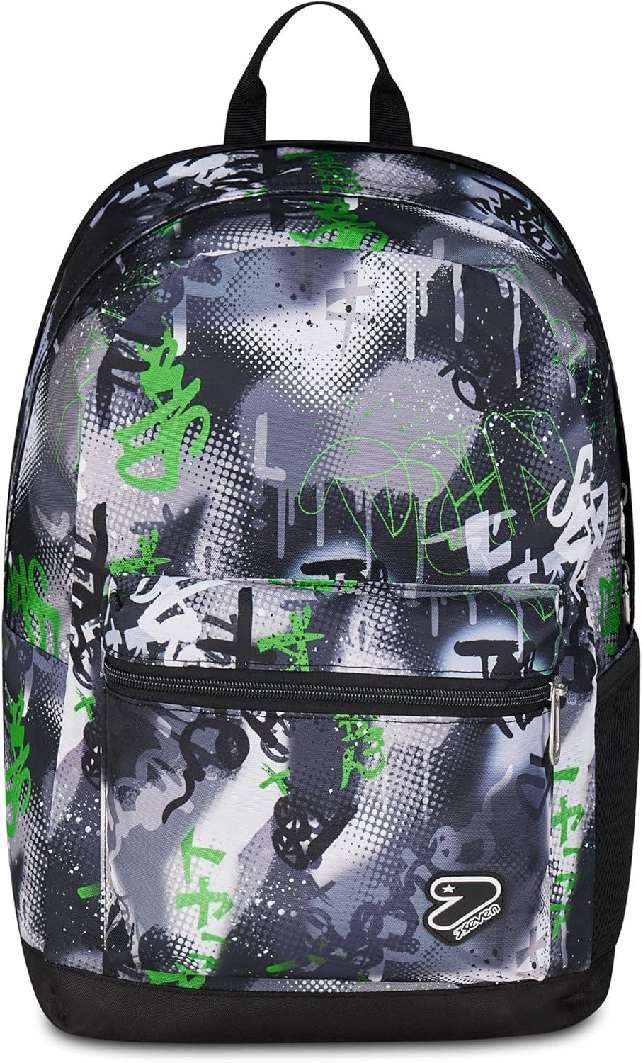 Seven® THE DOUBLE Green GRAY SHADOW NEW REVERSIBLE - BACKPACK WITH EARPHONES WIRELESS