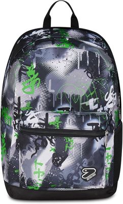 Seven® THE DOUBLE Green GRAY SHADOW NEW REVERSIBLE - BACKPACK WITH EARPHONES WIRELESS