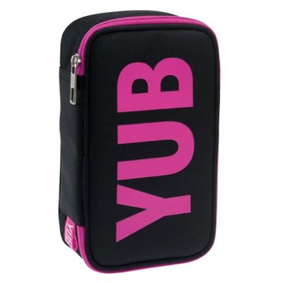 School Case 1 Zipper Seven Yub Urban Fluo Black with Fluo Pink Lettering