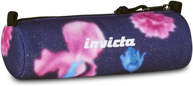 Invicta NOSE PENCIL BAG FANTASY SHINE - Fluo Pink and Light Blue Flowers