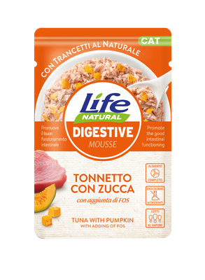 Life Natural Cat - Busta 70 gr – Digestive Tonnetto con Zucca