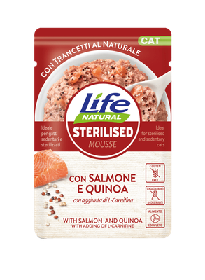 Life Natural Cat - Busta 70 gr – Sterilised con Salmone e Quinoa