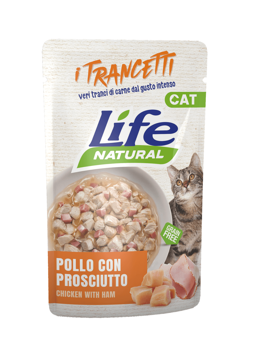 Life Natural Cat - Pollo con prosciutto - buste 55g