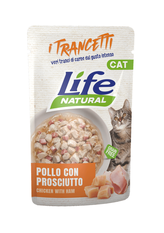 Life Natural Cat - Pollo con prosciutto - buste 55g