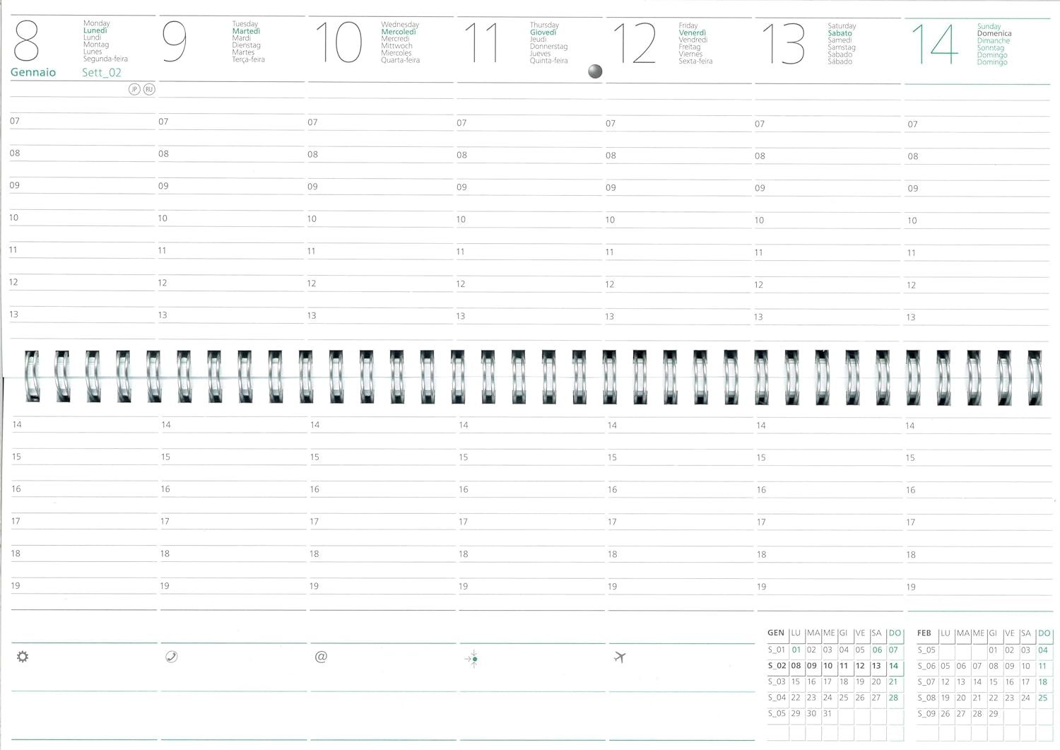 Agenda Nota Bene 2026 Planning W-O Opal Arancio