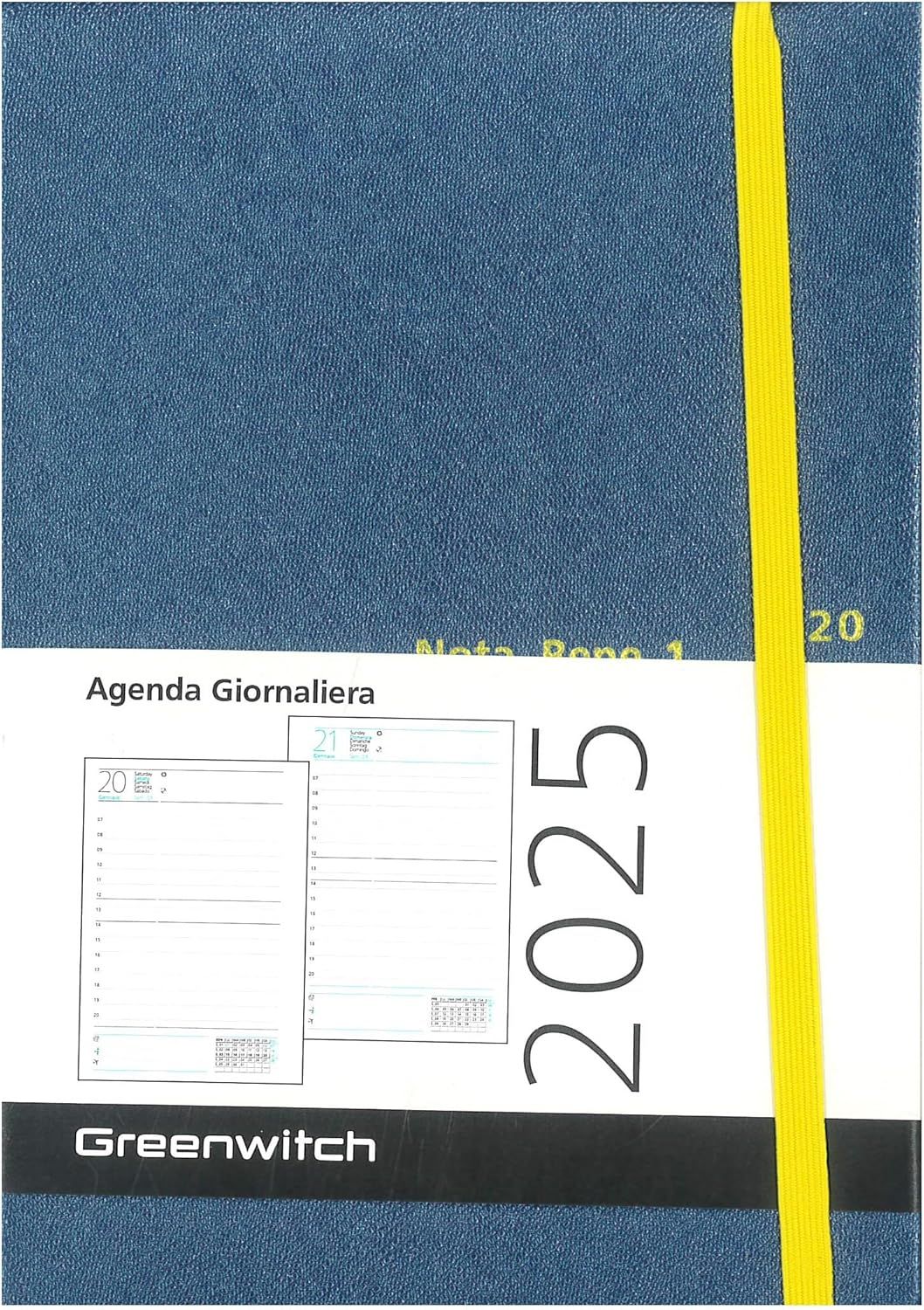 Agenda 2026 Nota Bene Giornaliera 12 X 17 Safian Blu
