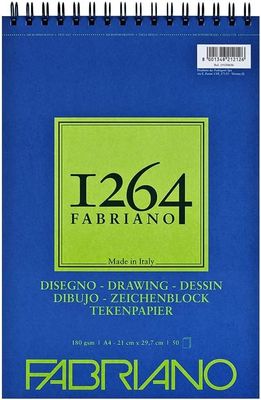 Fabriano Design - Spiral-bound drawing pad, 1264, 180 gsm, A4, 50 sheets