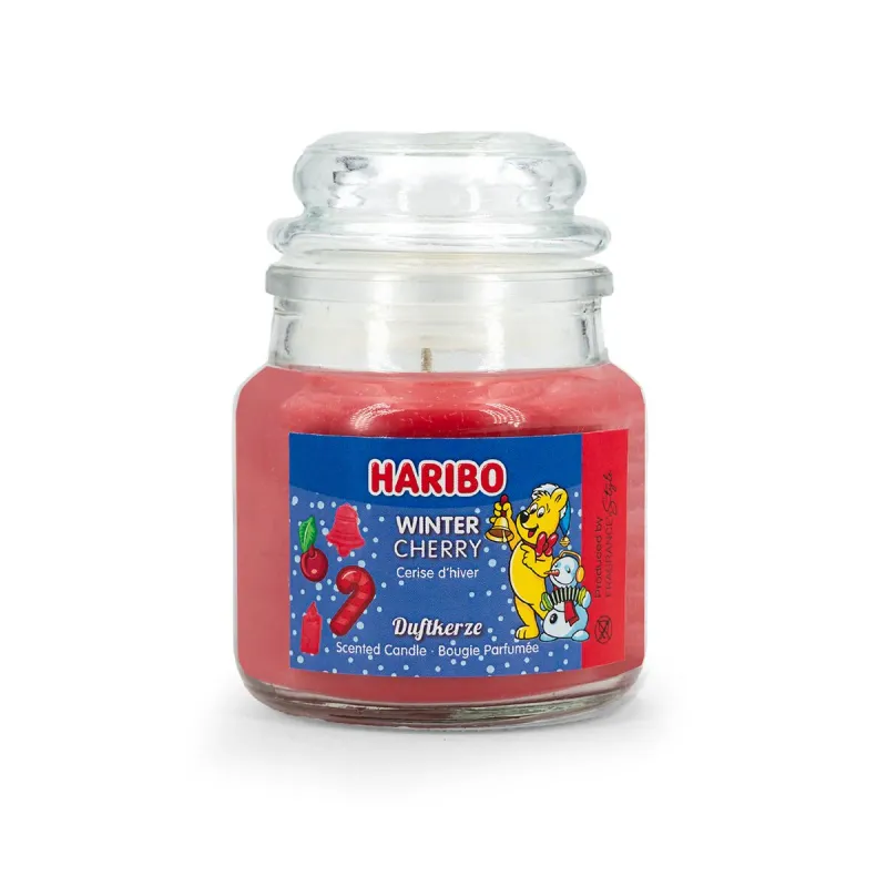 Haribo Christmas scented glass candle Winter Cherry 85gr