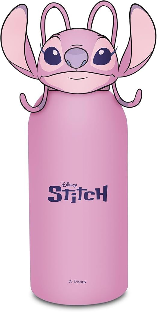 Seven LILO &amp; STITCH Pink Thermal Bottle - 350 ml with Shaped Lid Cover