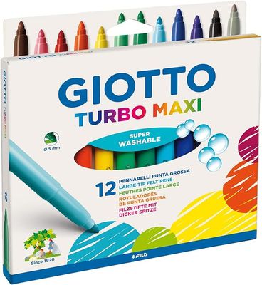 Giotto Turbo Maxi Markers 12 Pieces