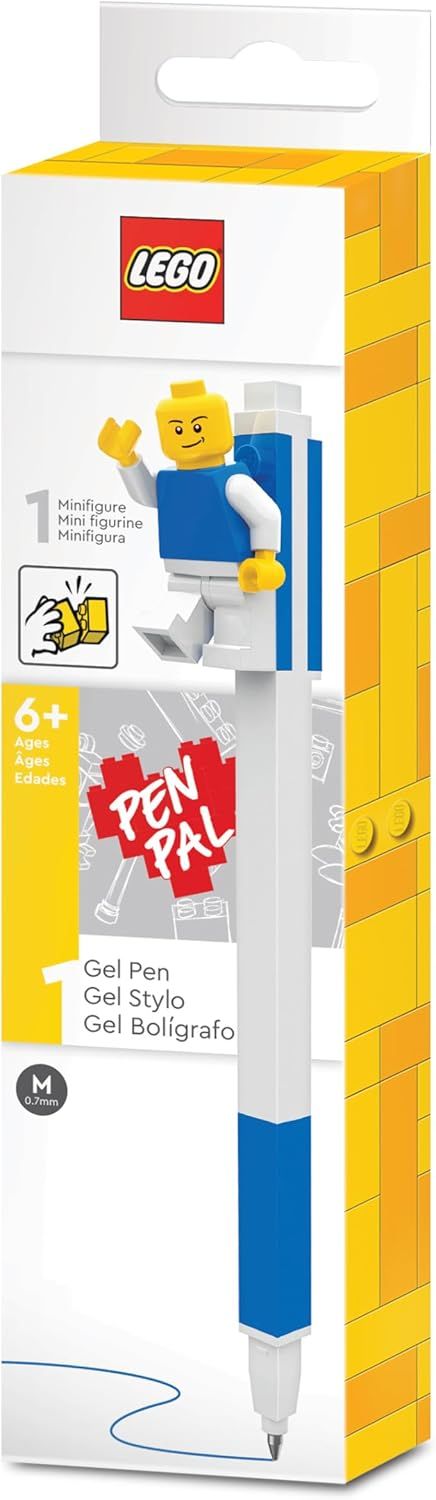 LEGO Official Gel Pen with Minifigure - 0.7 mm Tip - Blue