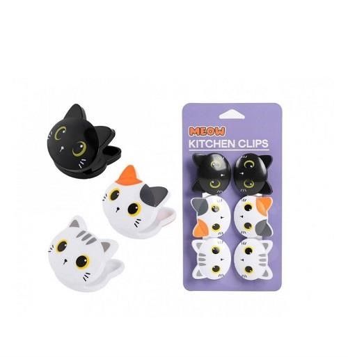 ITotal - 6-Piece Cat Clip Set: Black, Orange, and White Cats
