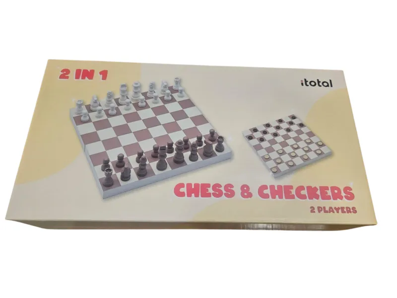 ITotal - 2-in-1 Chess and Checkers Set