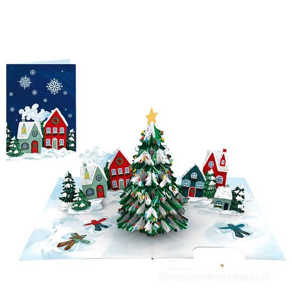 Origami Christmas Greeting Card - Snow Village