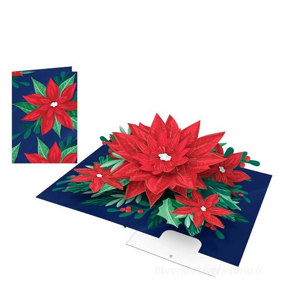 Origami Christmas Greeting Card - Poinsettias