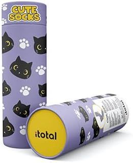 ITotal - Colorful Socks in a Gift Tube - Black Cat